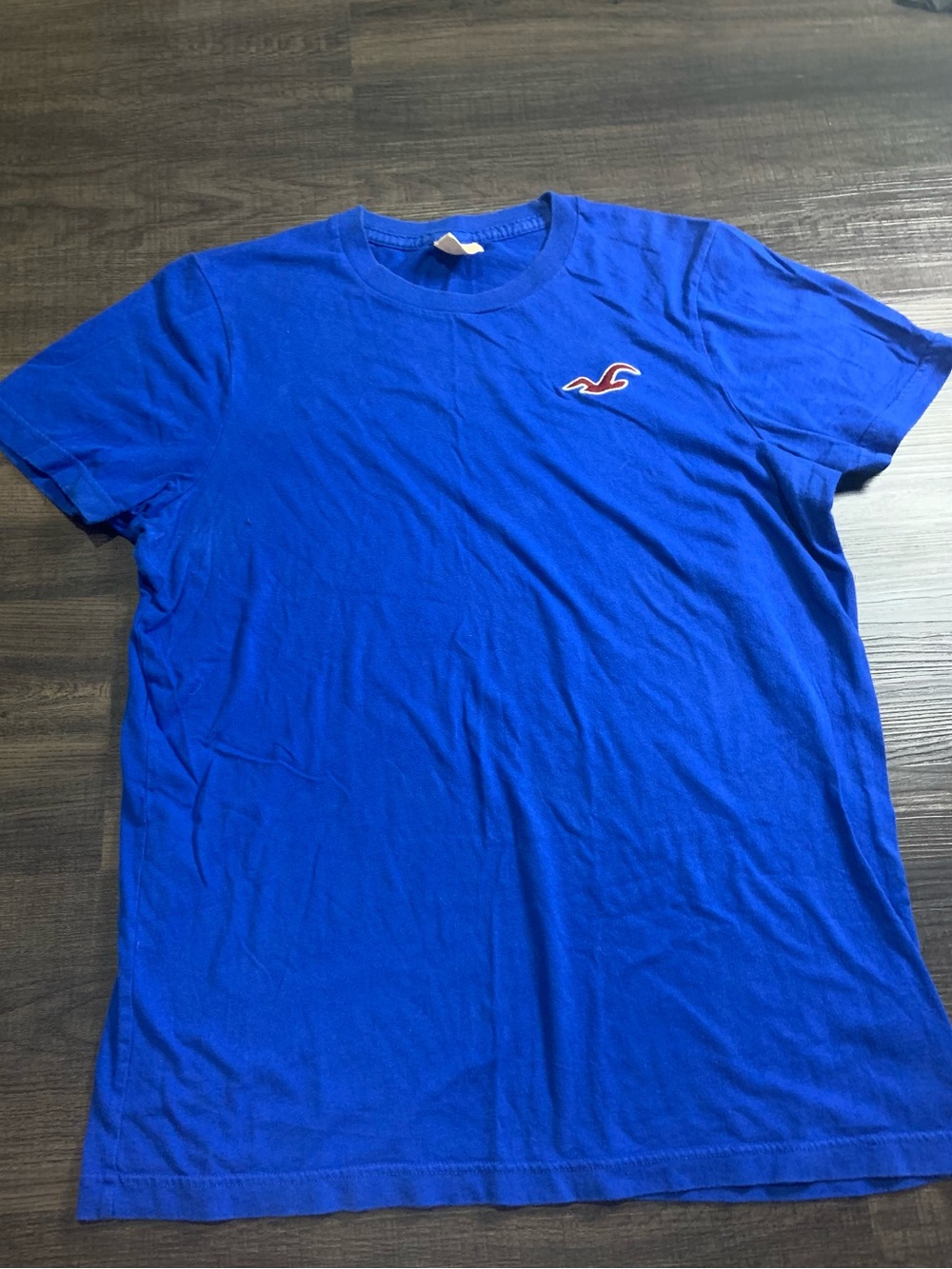 Hollister Men's Royal Blue Short Sleeve Logo Tee